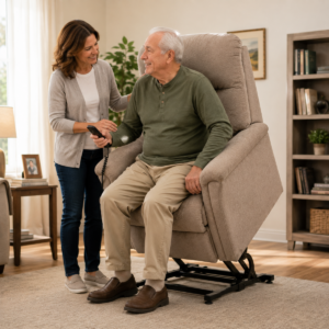 Simple visual explaining a practical consideration for lift chairs for seniors: the complete guide.
