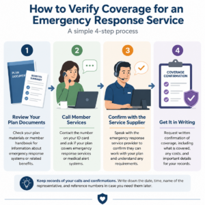 Four-step diagram for confirming United Healthcare Coverage